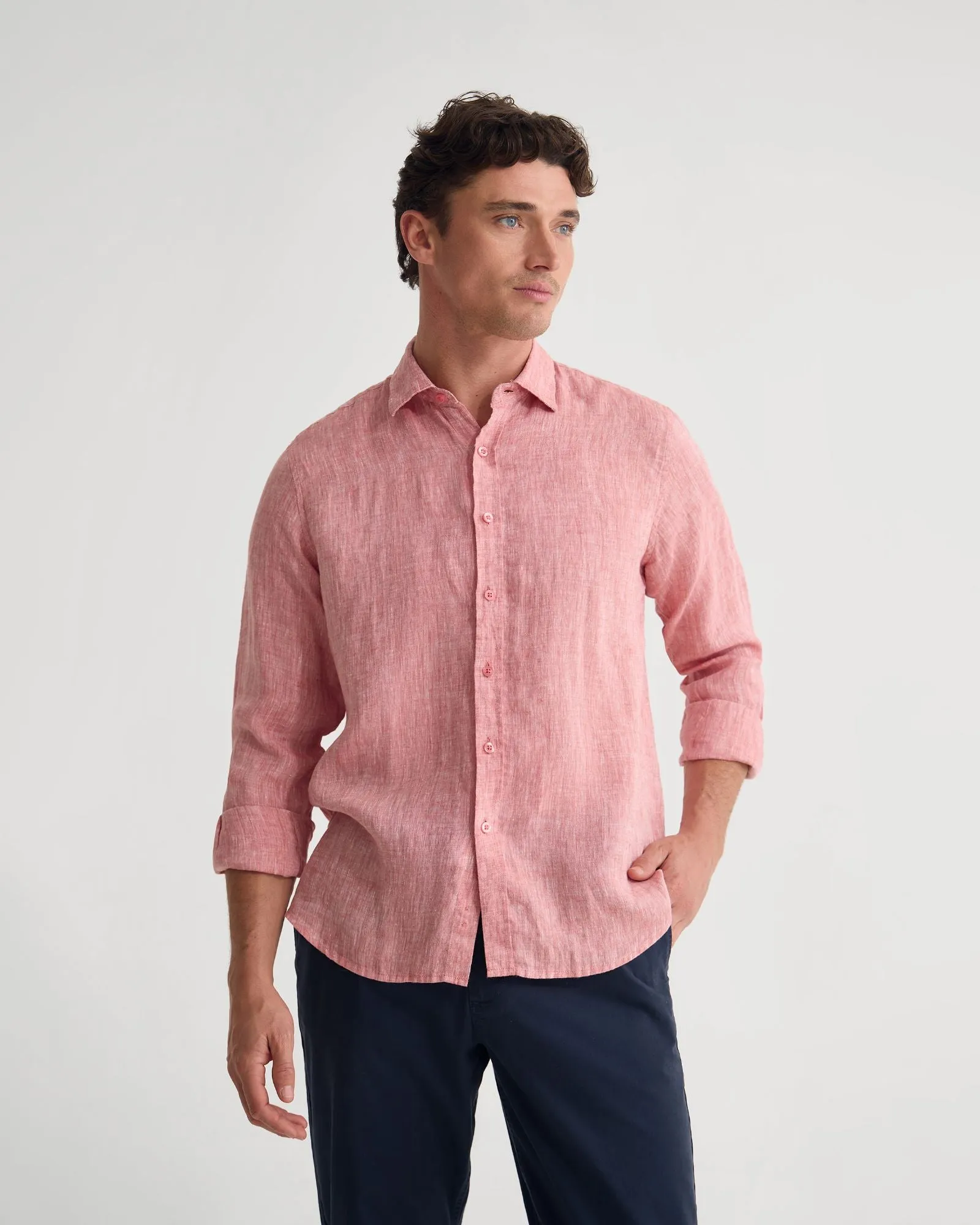 Cooper French Linen Long Sleeve Shirt sold by Oxford Shop product image thumbnail 5