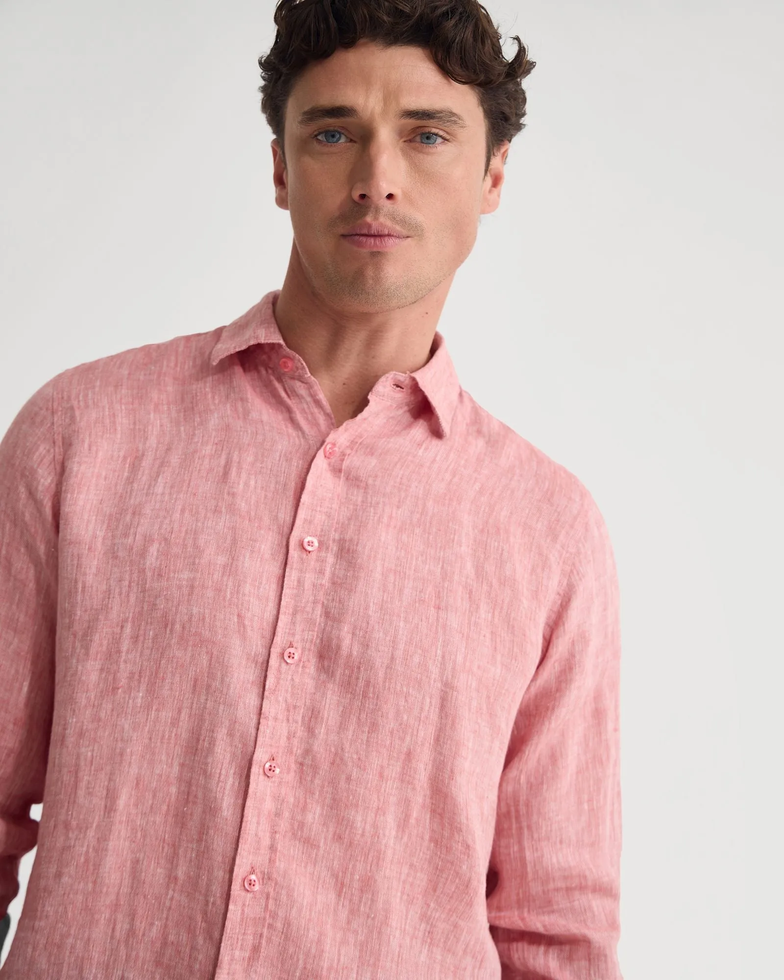 Cooper French Linen Long Sleeve Shirt sold by Oxford Shop product image thumbnail 4