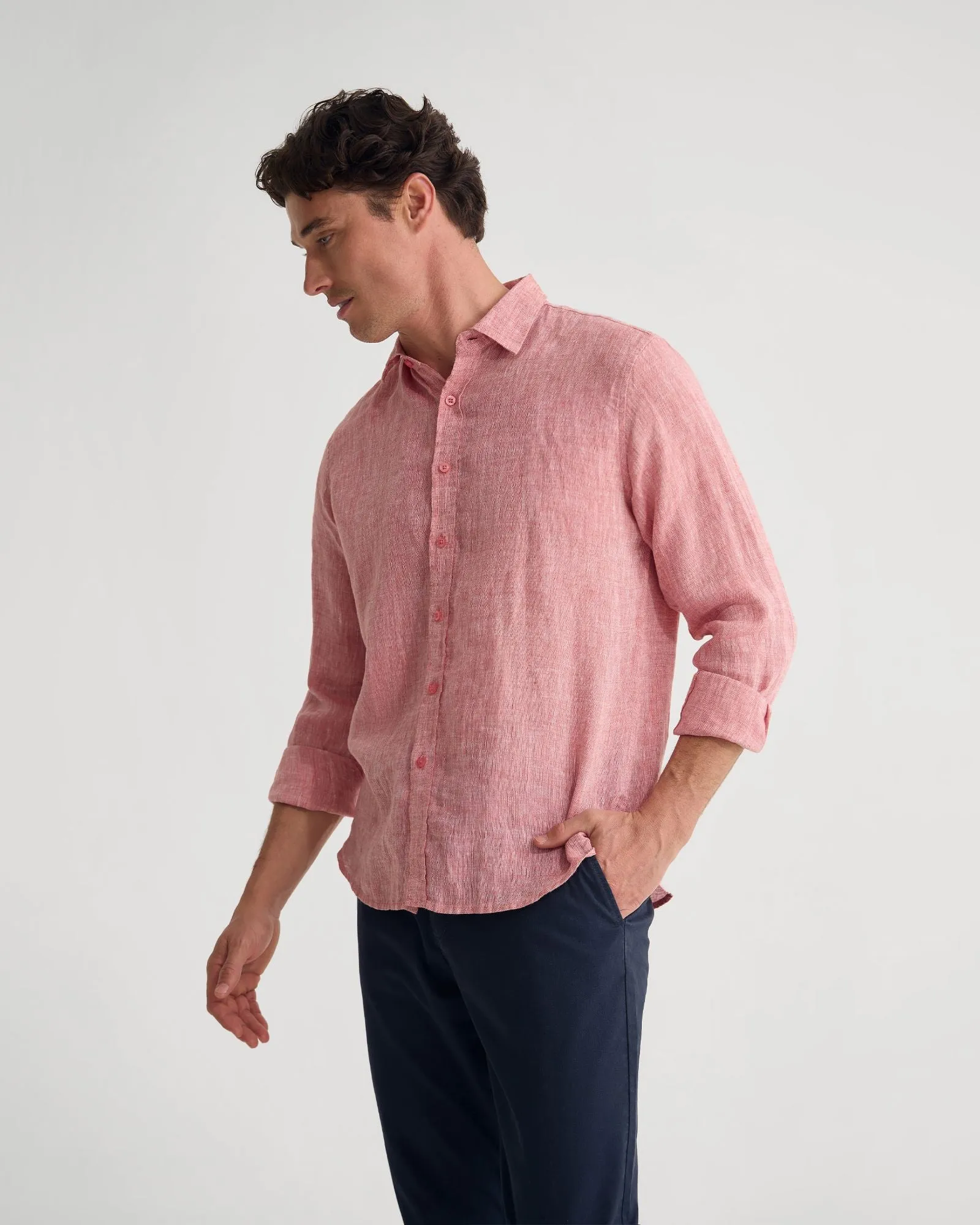 Cooper French Linen Long Sleeve Shirt sold by Oxford Shop product image thumbnail 2