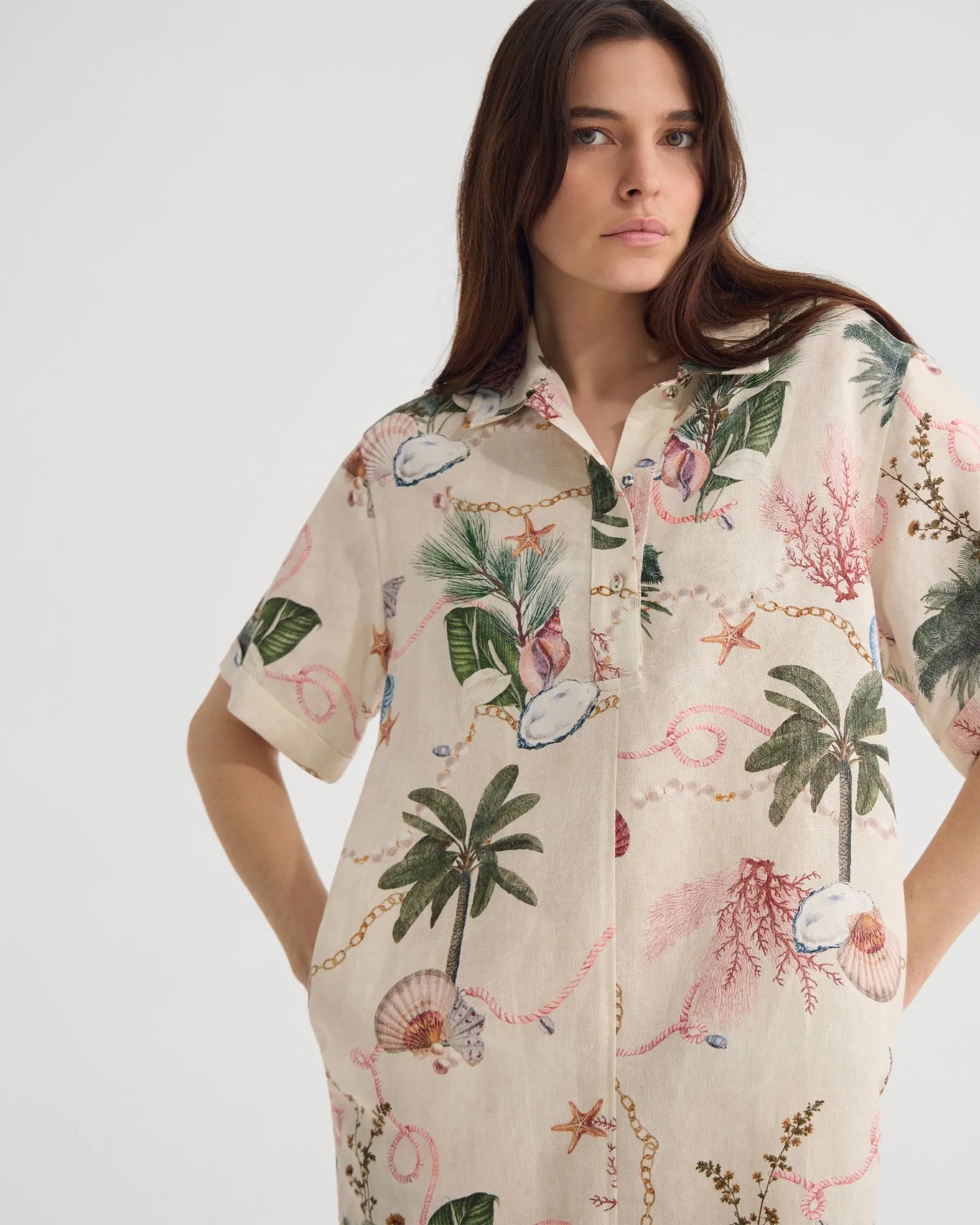 Milos Printed Linen Mini Dress sold by Oxford Shop product image thumbnail 4