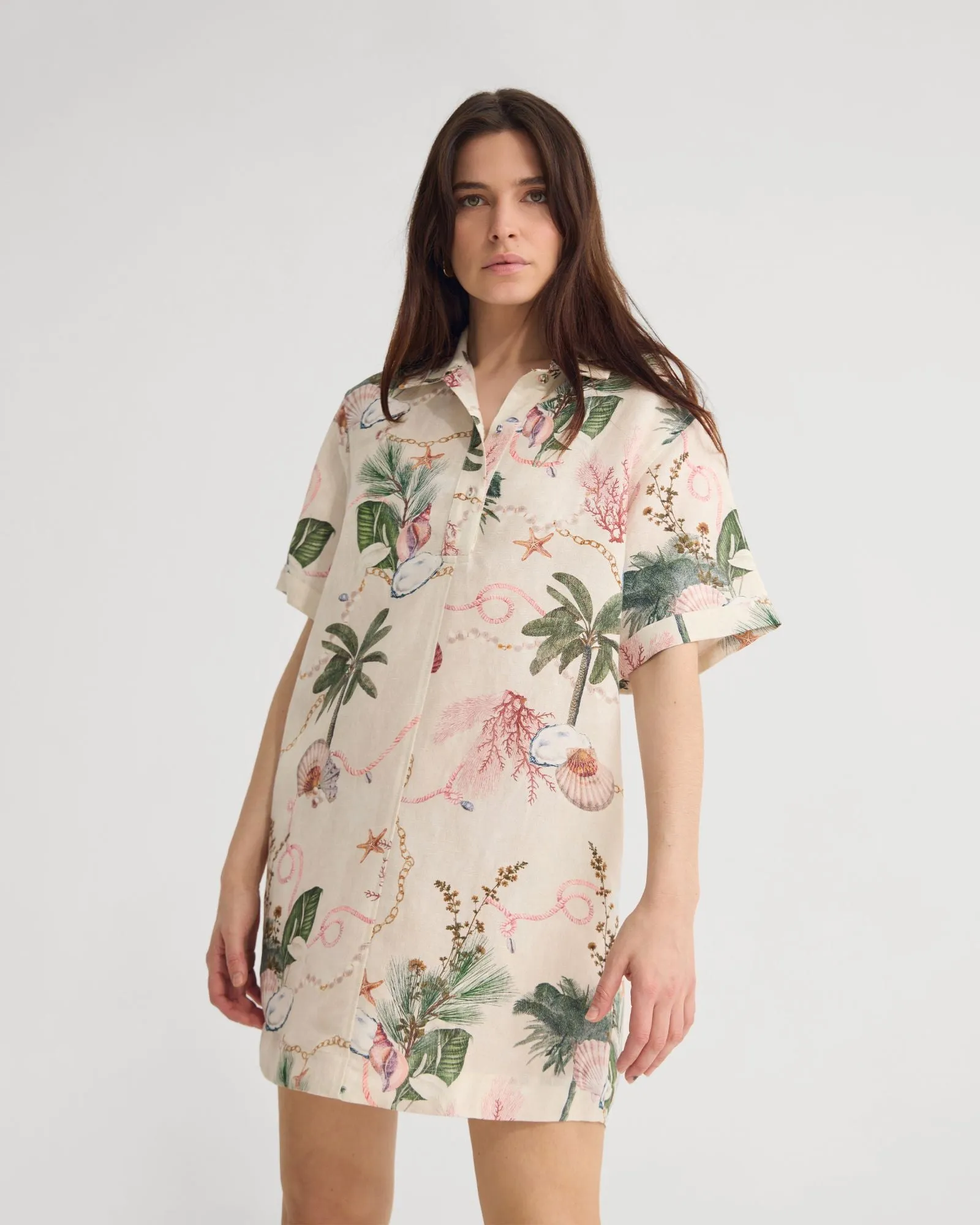 Milos Printed Linen Mini Dress sold by Oxford Shop product image thumbnail 5