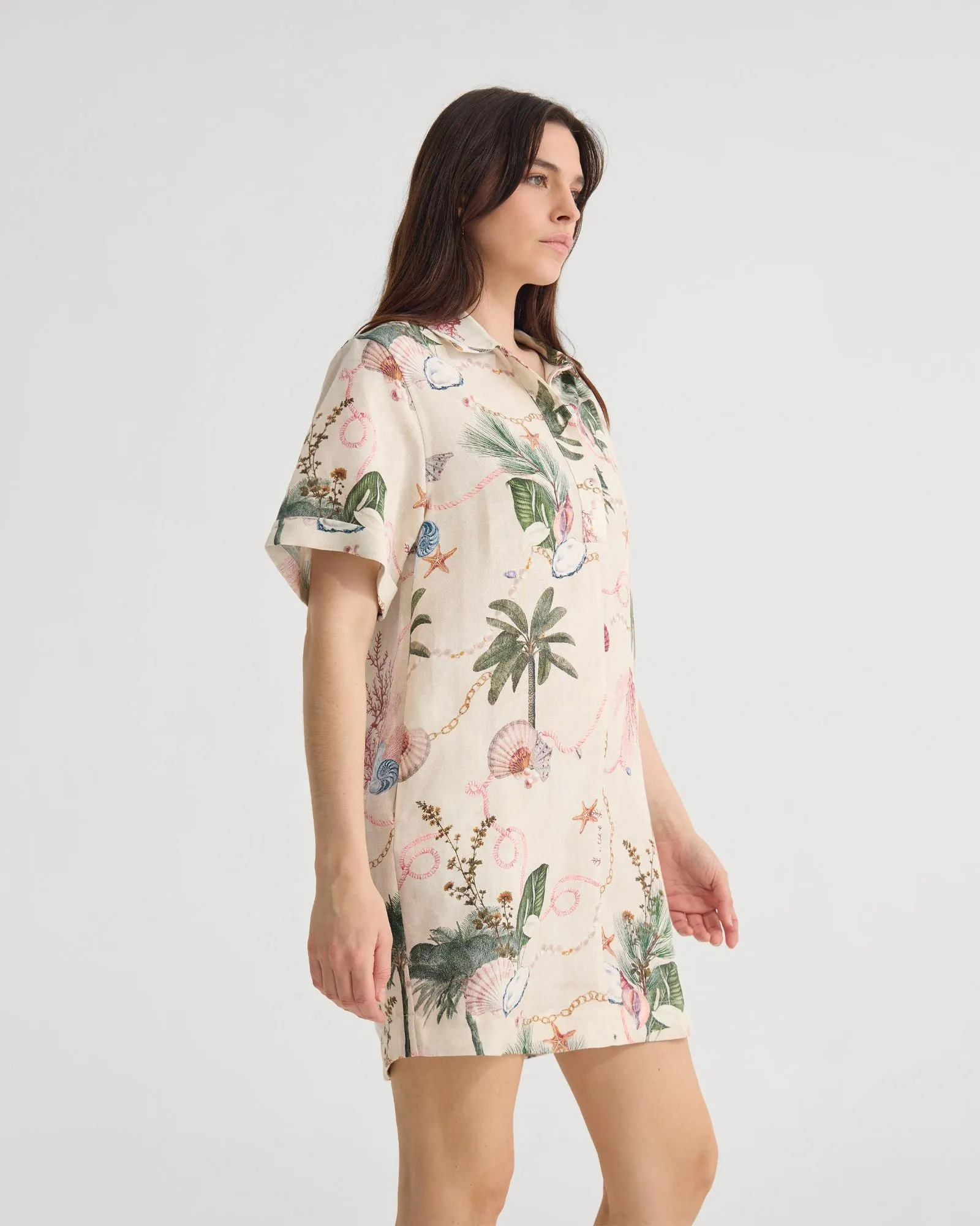 Milos Printed Linen Mini Dress sold by Oxford Shop product image thumbnail 2