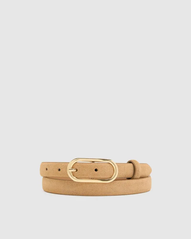 Sierra Leather Skinny Belt sold by Oxford Shop