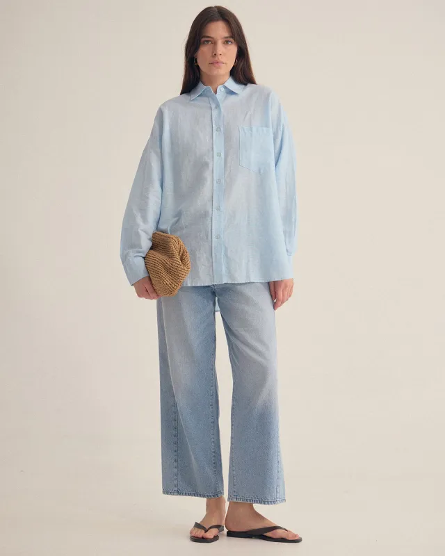 Erika Washed Casual Linen Shirt sold by Oxford Shop