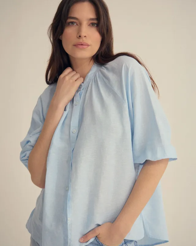 Annika Washed Linen Shirt sold by Oxford Shop