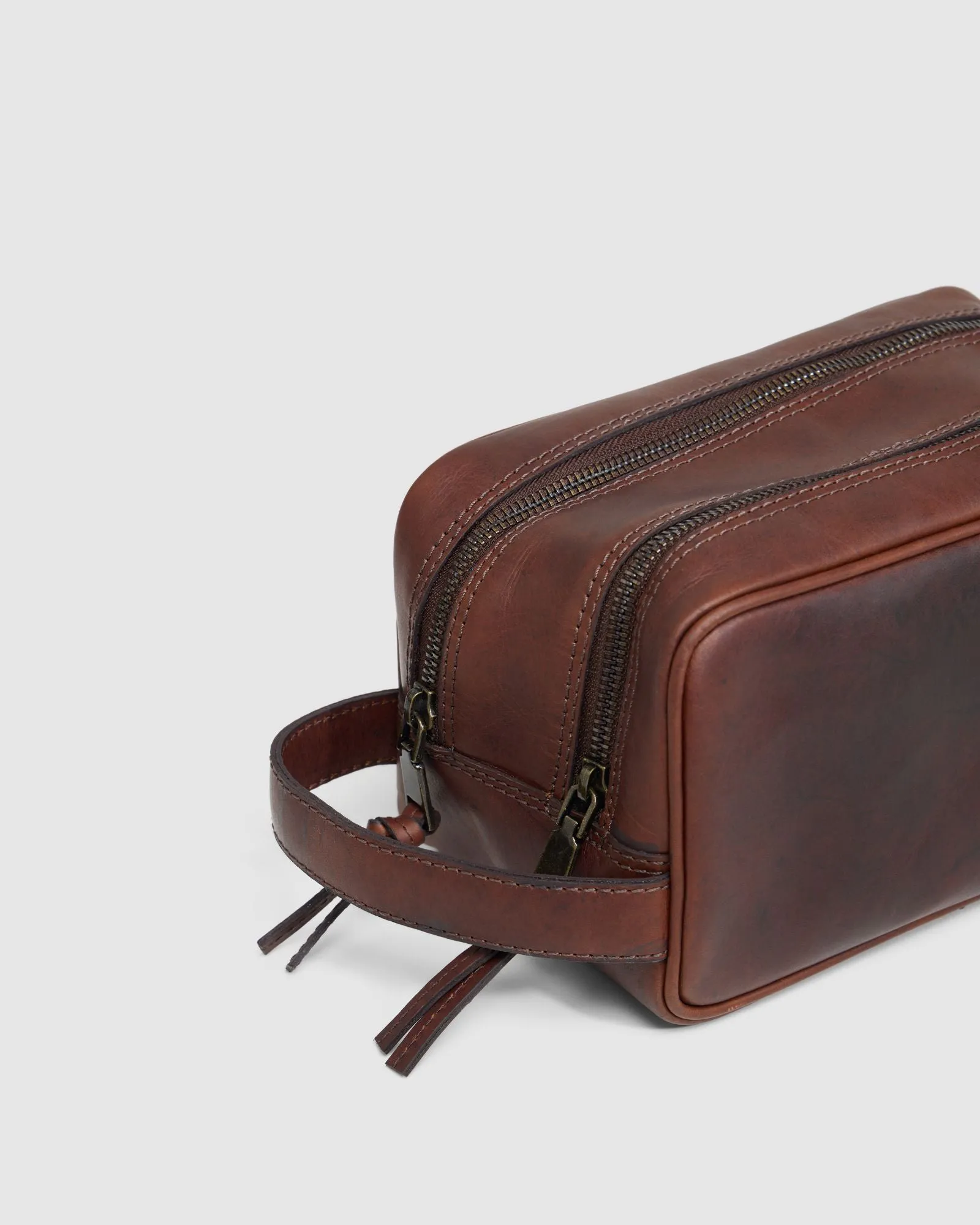 Traveller Leather Wash Bag sold by Oxford Shop product image thumbnail 3