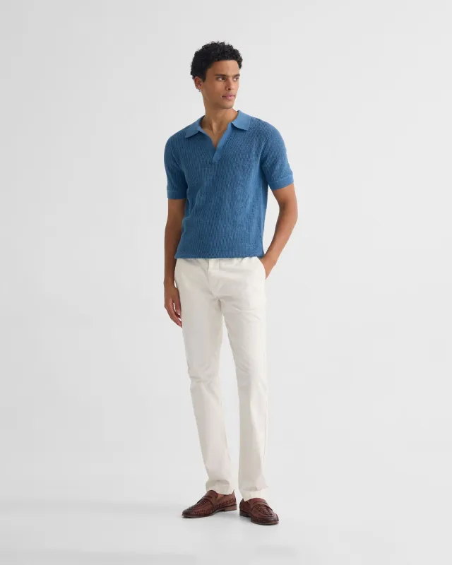 Huck Lined Knitted Polo made by Oxford Shop