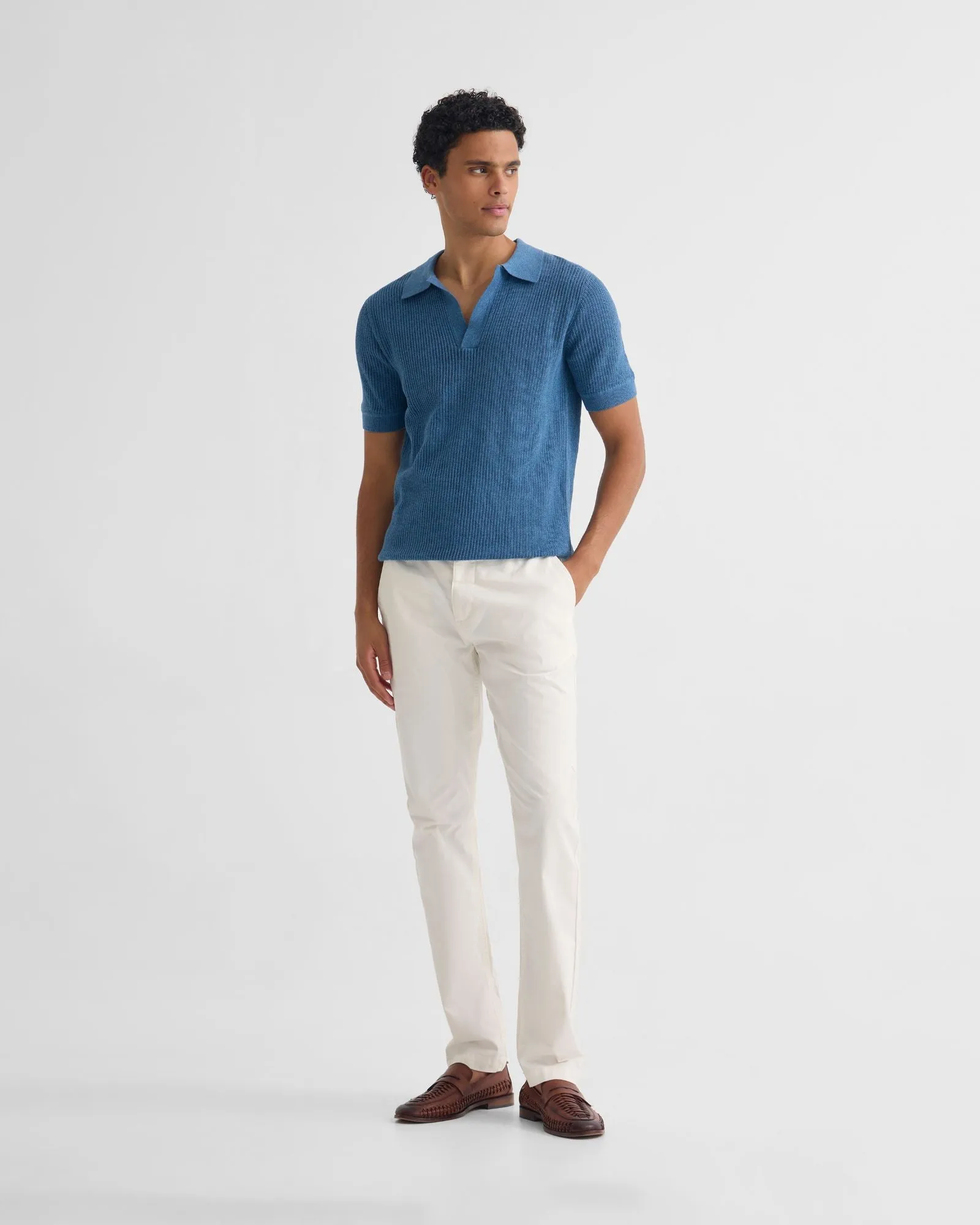Huck Lined Knitted Polo sold by Oxford Shop