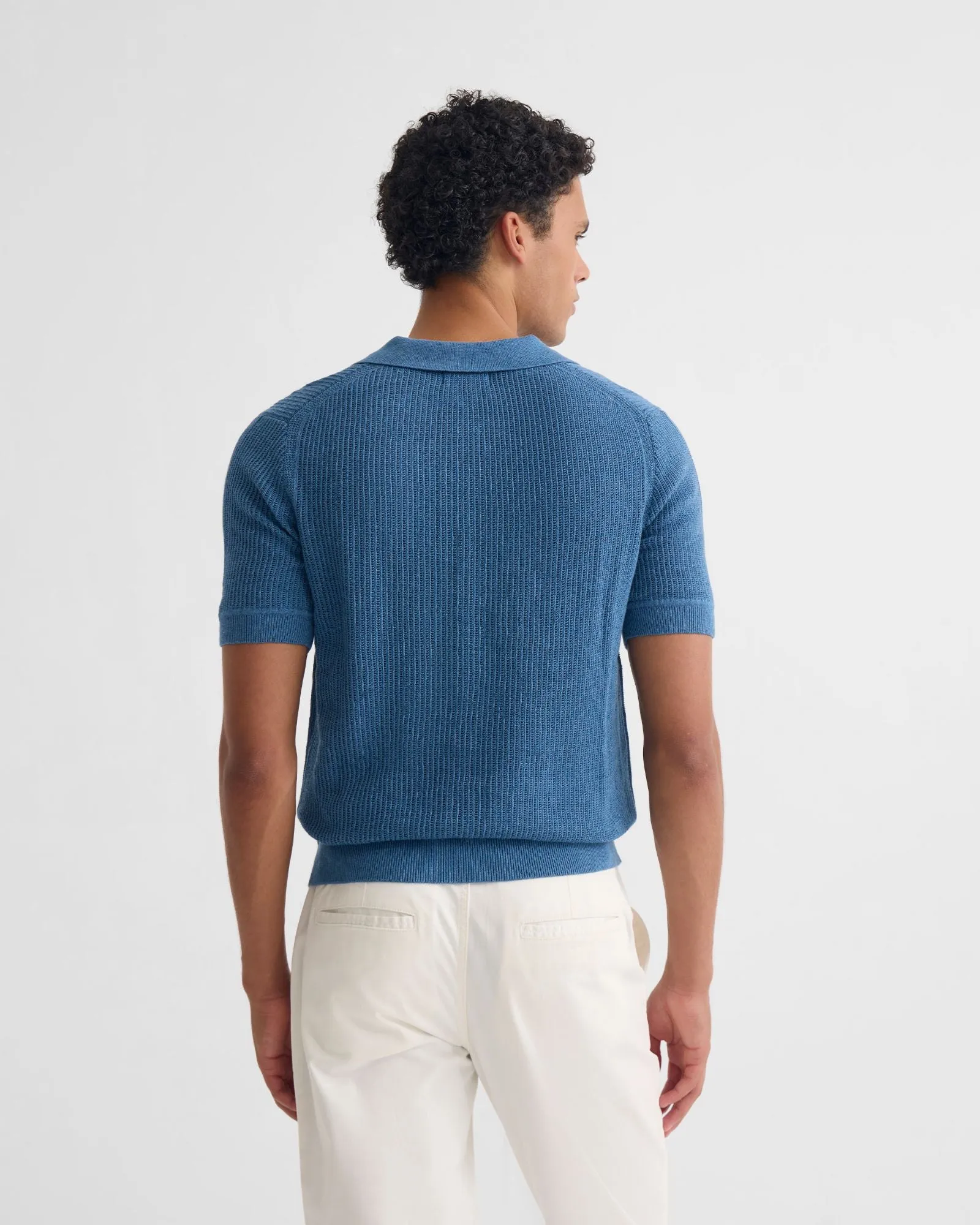Huck Lined Knitted Polo sold by Oxford Shop product image thumbnail 3