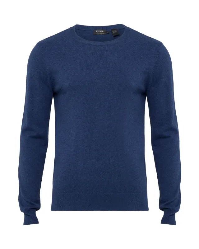 Cotton Cashmere Crew Neck Knit made by Oxford Shop