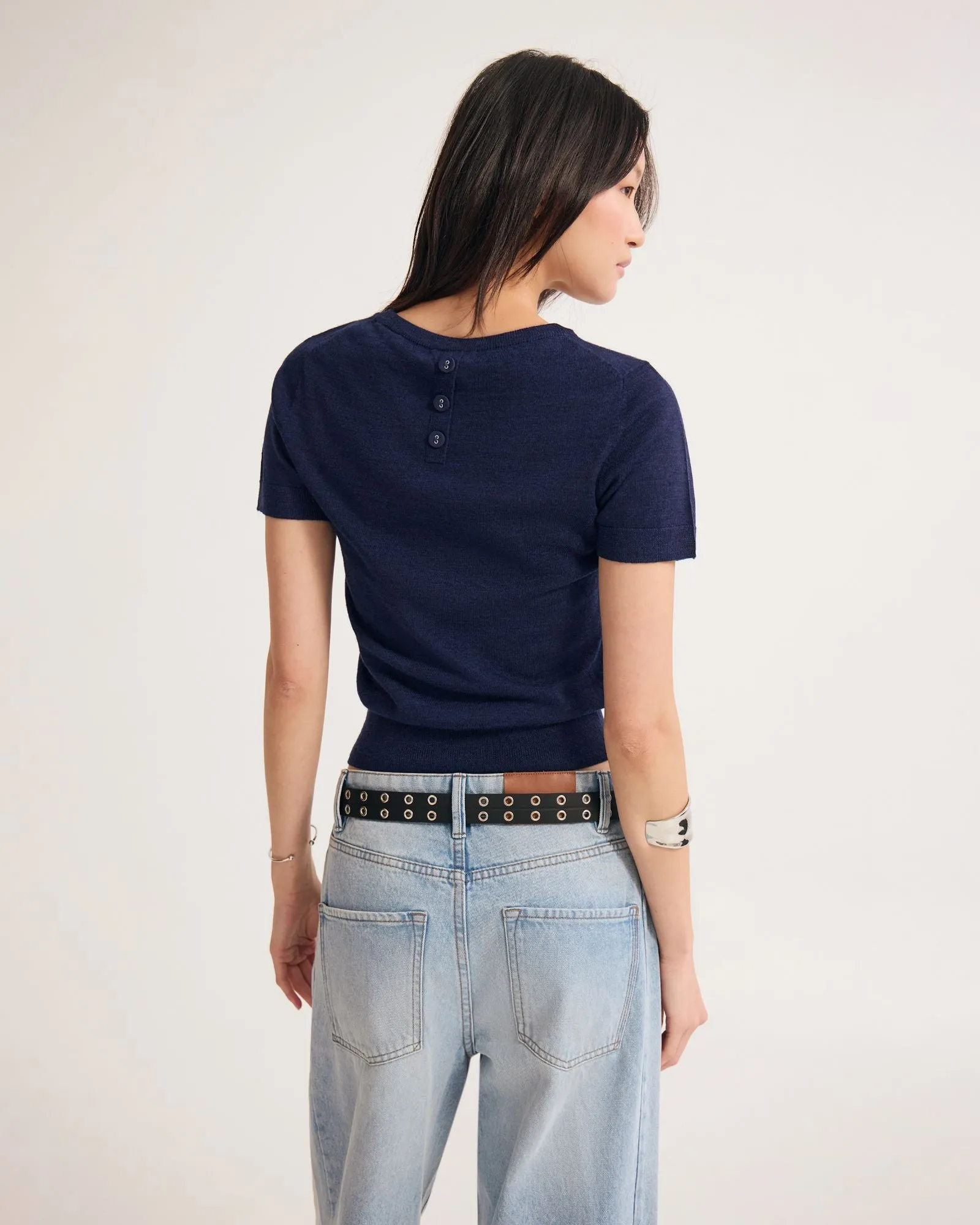 Grace Short Sleeve Merino Knit sold by Oxford Shop product image thumbnail 3