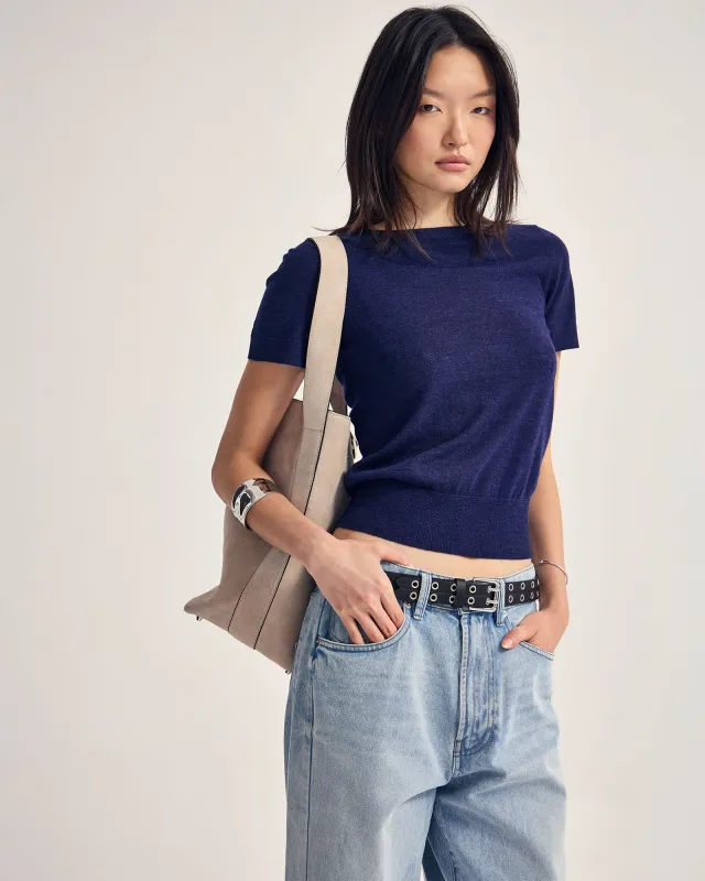 Grace Short Sleeve Merino Knit made by Oxford Shop