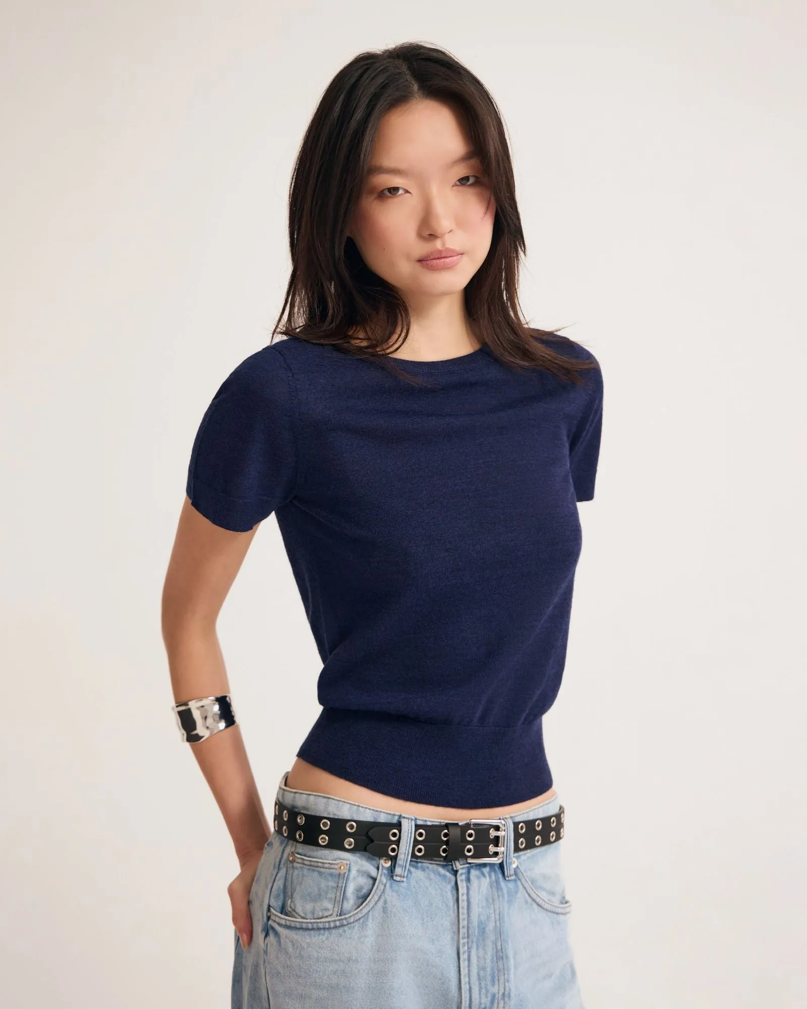 Grace Short Sleeve Merino Knit sold by Oxford Shop product image thumbnail 5