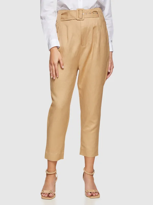 Lulu Belt Waist Pants made by Oxford Shop
