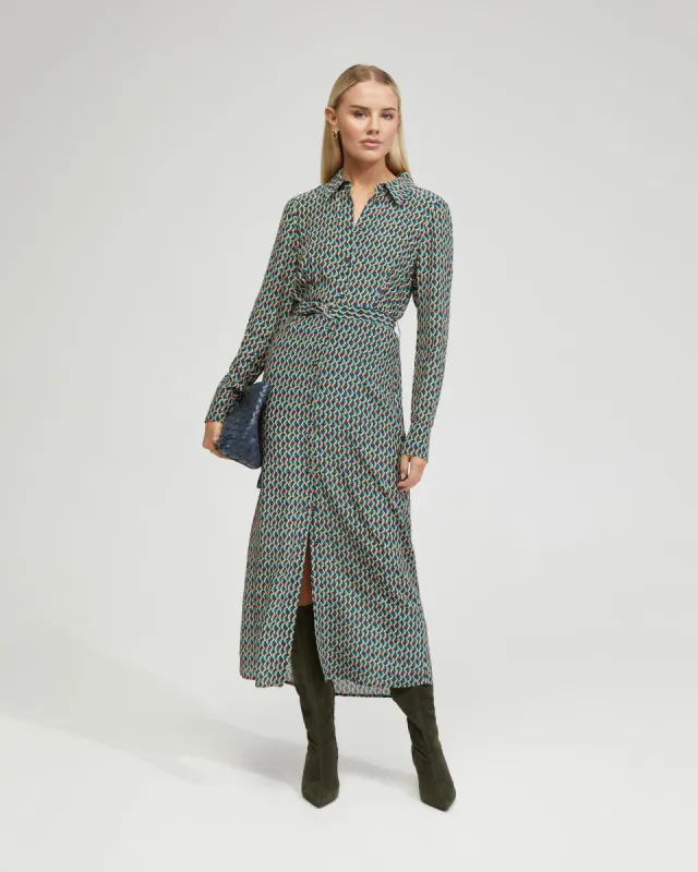 Dianne Zigzag Print Shirt Dress sold by Oxford Shop