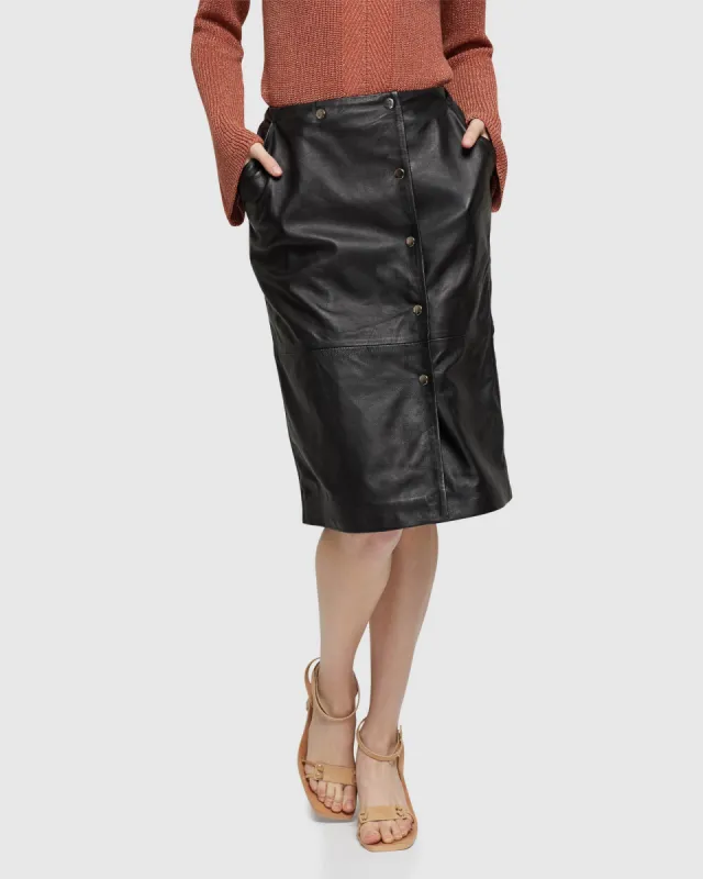 Jemma Leather Skirt sold by Oxford Shop