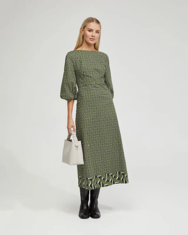 Krista Boarder Print Dress sold by Oxford Shop