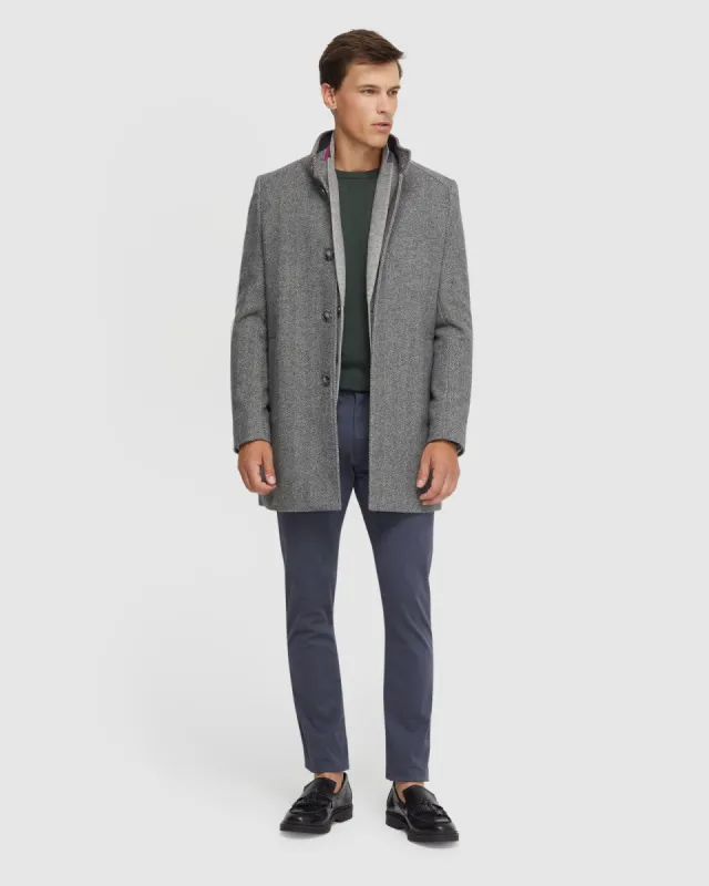 Dunbar Herringbone Wool Rich Coat sold by Oxford Shop
