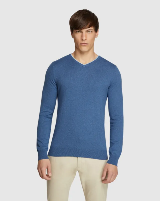 Perry Tipping V-Neck Cashmere Blend sold by Oxford Shop