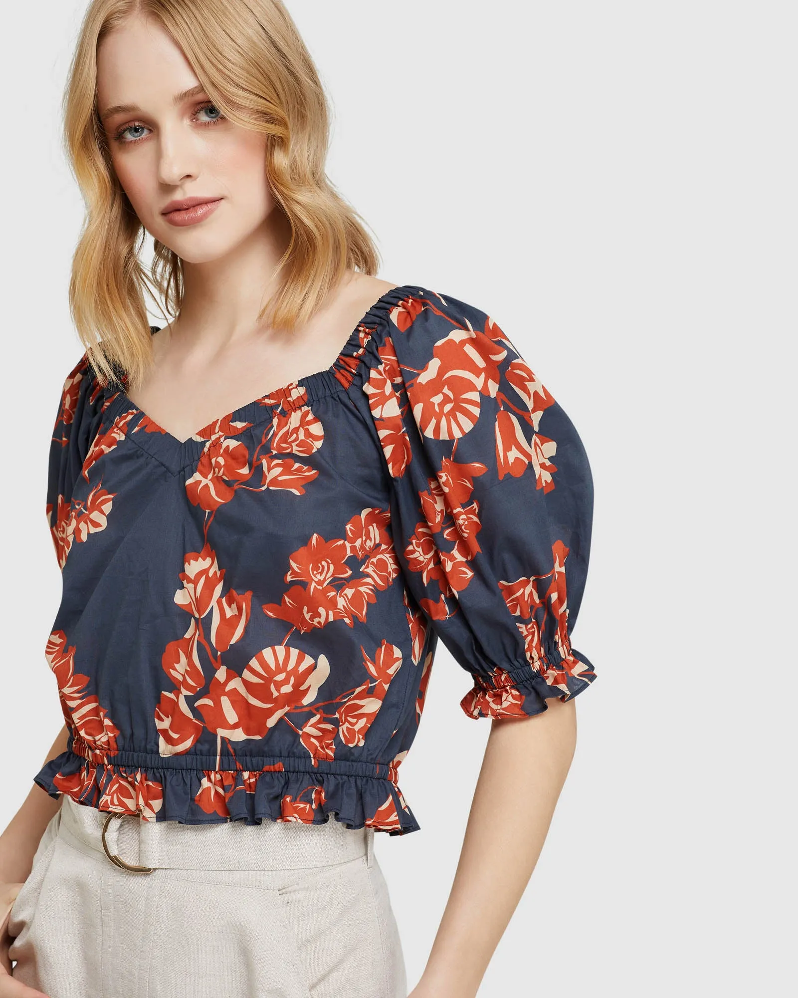 Billy Tropical Print Cotton Top sold by Oxford Shop product image thumbnail 4