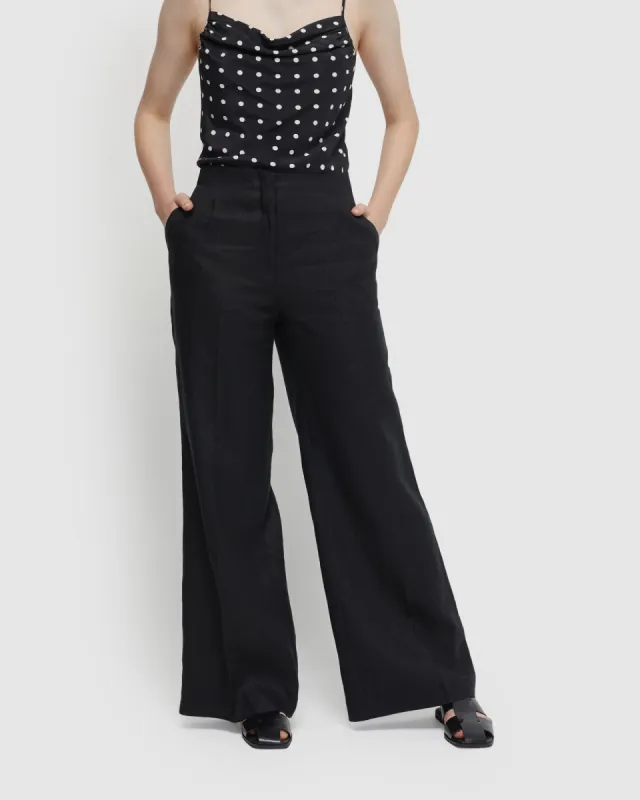 Sage Linen Wide Leg Pants sold by Oxford Shop