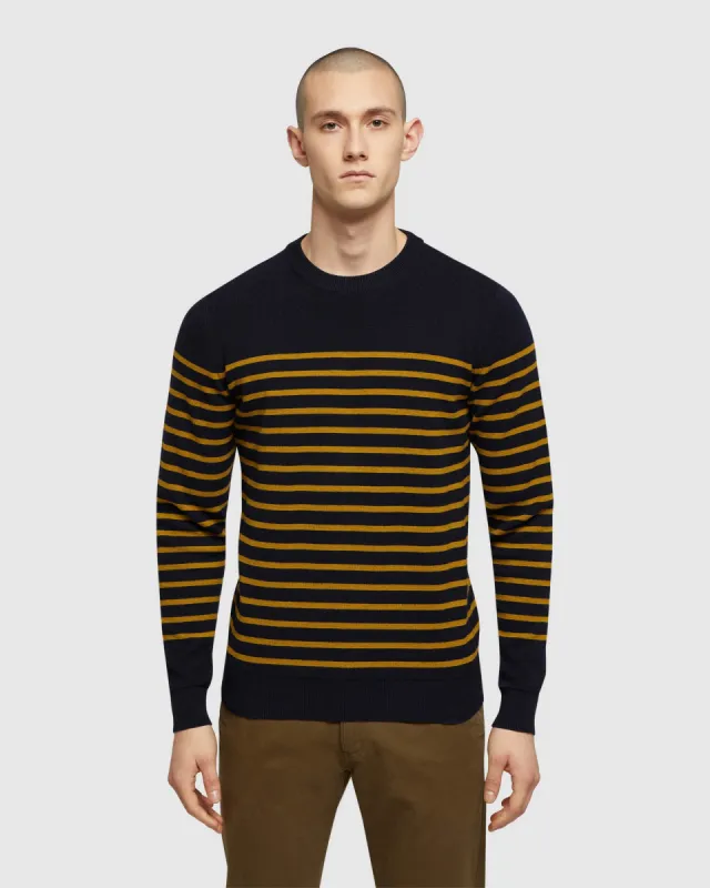 WYATT STRIPE CREW NECK PULLOVER sold by Oxford Shop