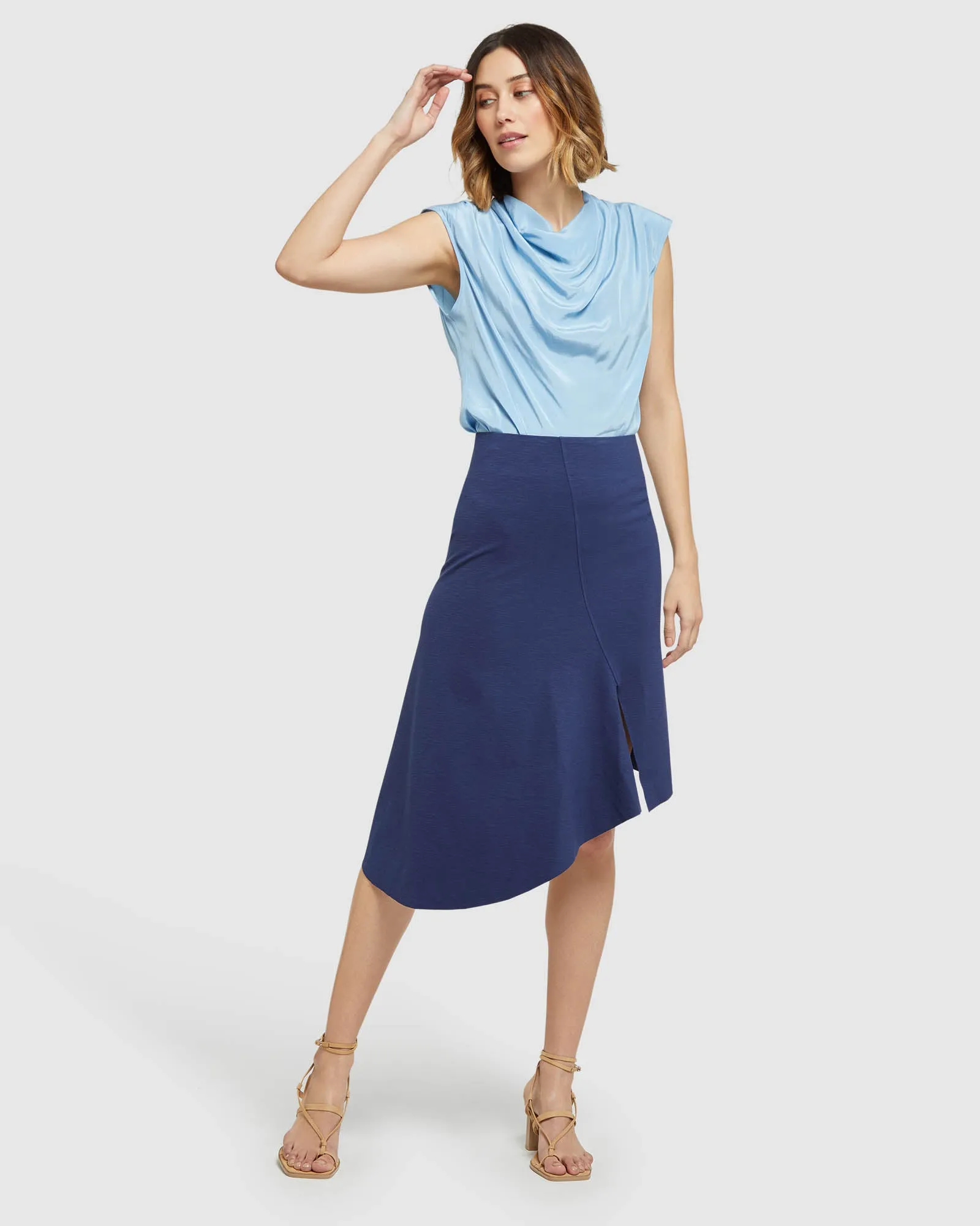 Lucy Asymetric Hem Ponti Skirt sold by Oxford Shop product image thumbnail 5