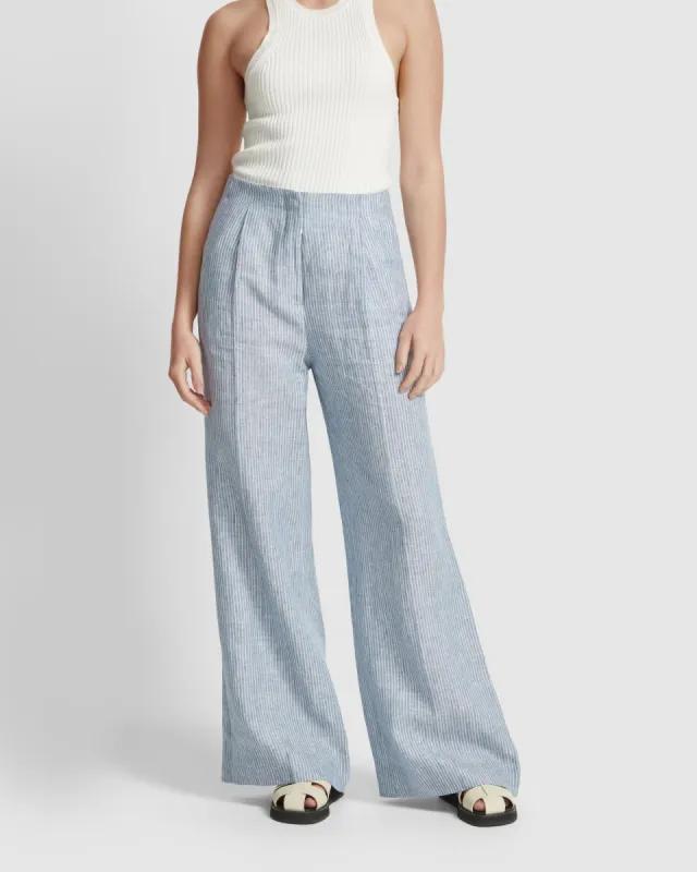 Sage Linen Stripe Pants sold by Oxford Shop