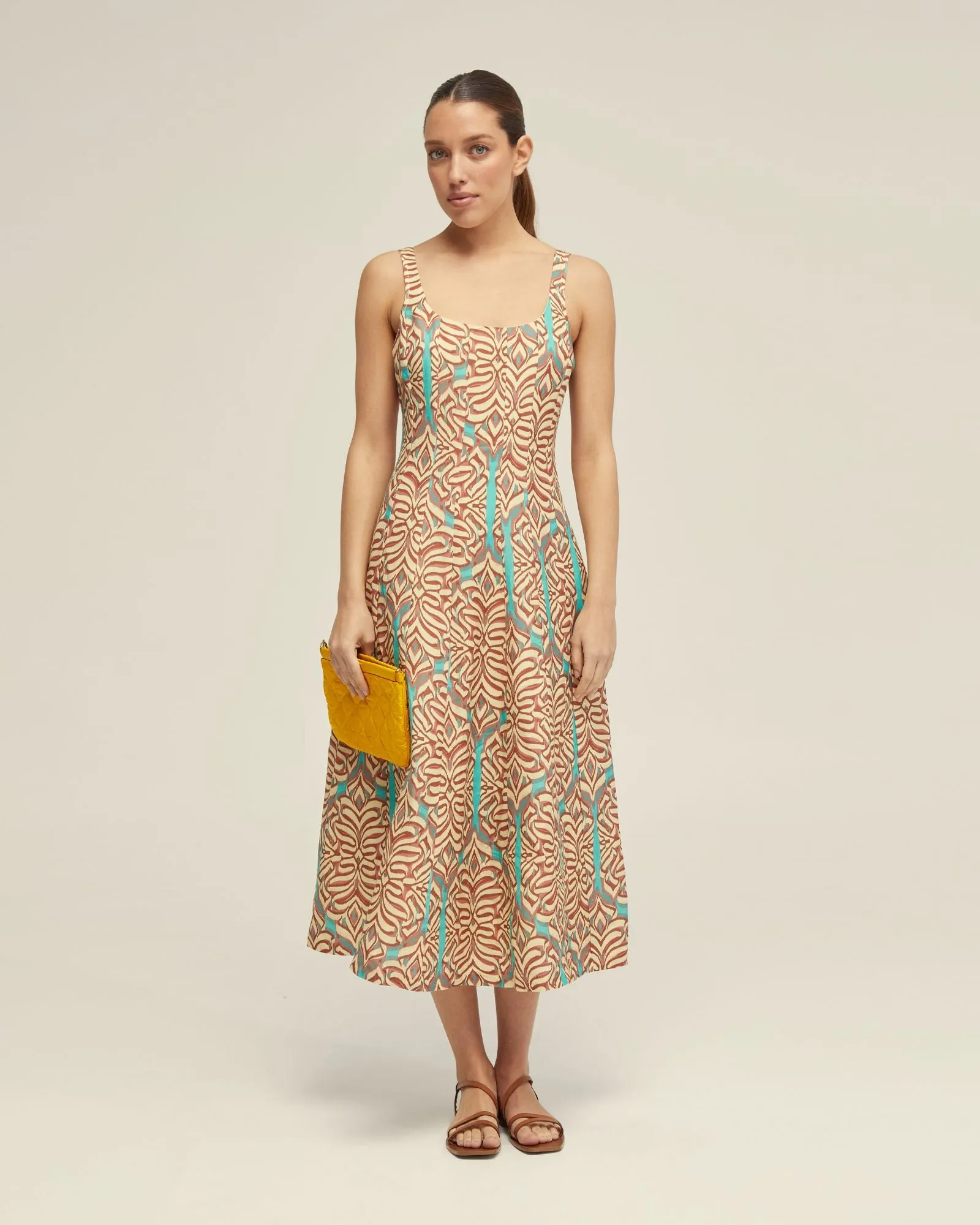 Elodie Linen Blend Printed Dress sold by Oxford Shop