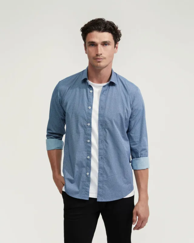 Kenton Printed Cotton Shirt sold by Oxford Shop