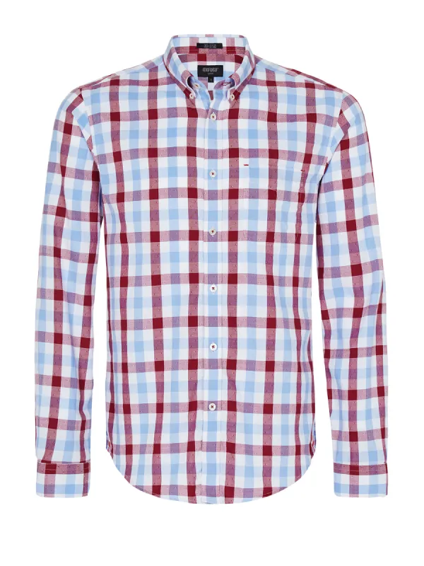 Uxbridge Large Check Shirt Rd/ sold by Oxford Shop