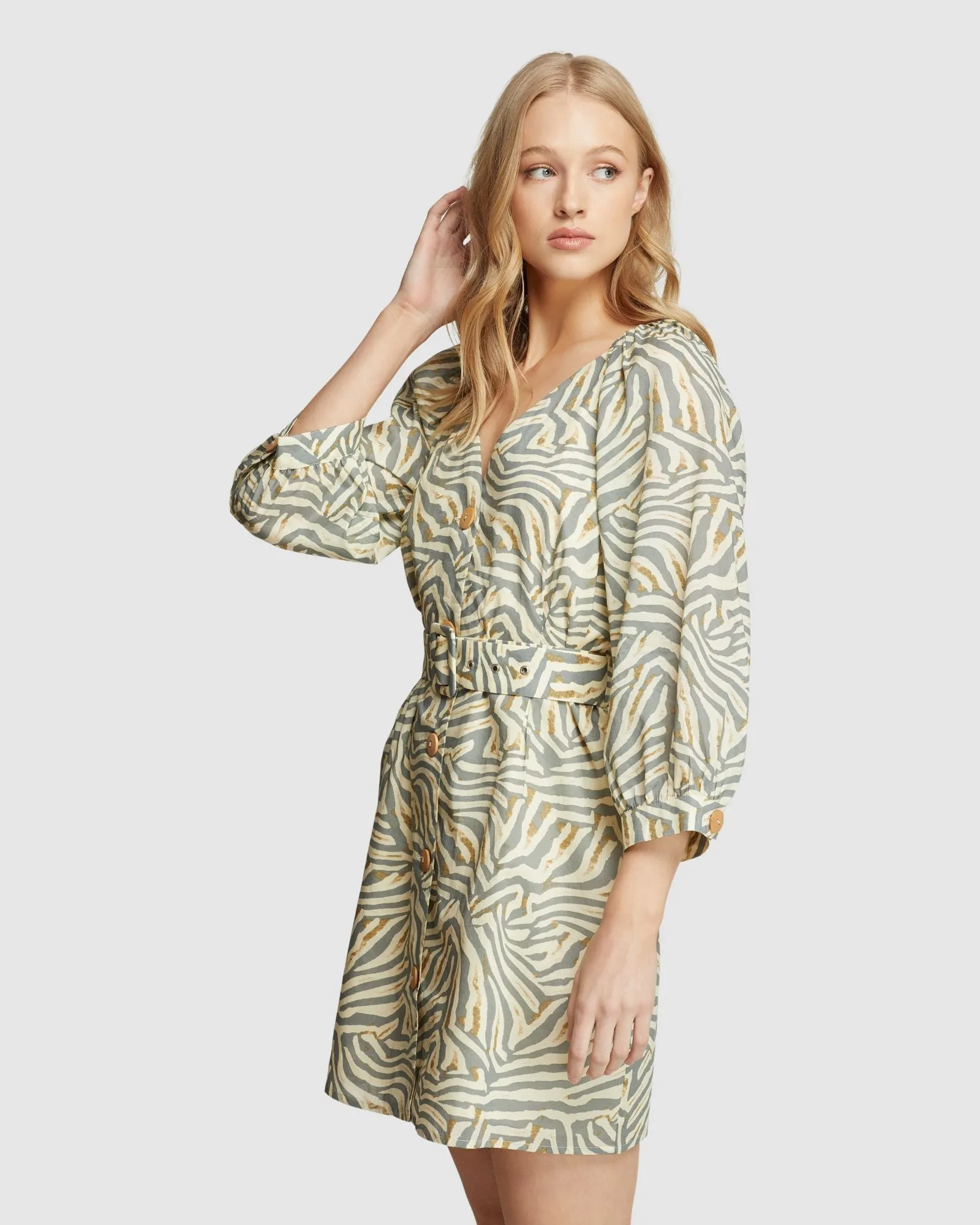 Peony Grey Animal Print Dress sold by Oxford Shop product image thumbnail 2