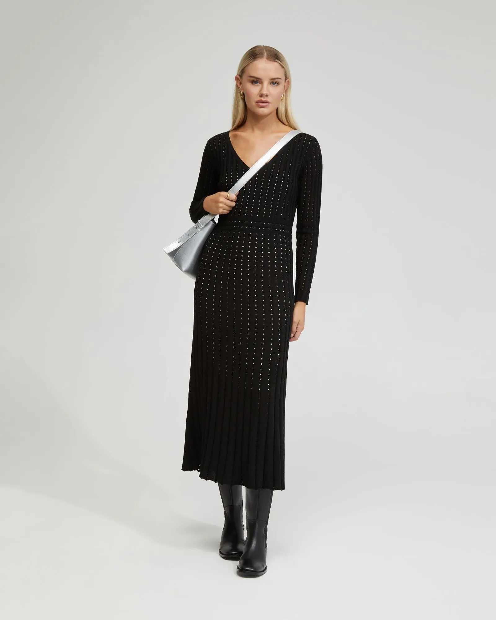 Keiko Kntted Dress With Slip In Nude sold by Oxford Shop