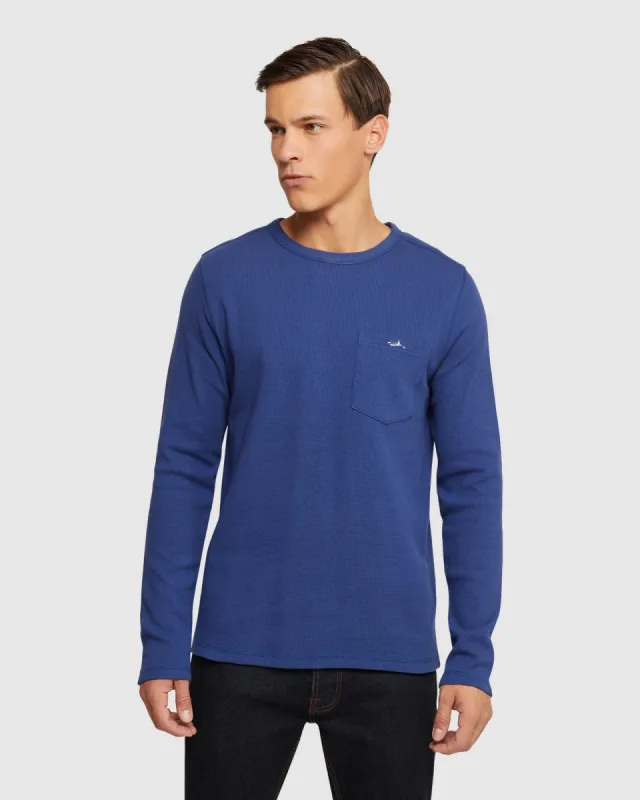 Albert Waffle Long Sleeve Tee sold by Oxford Shop