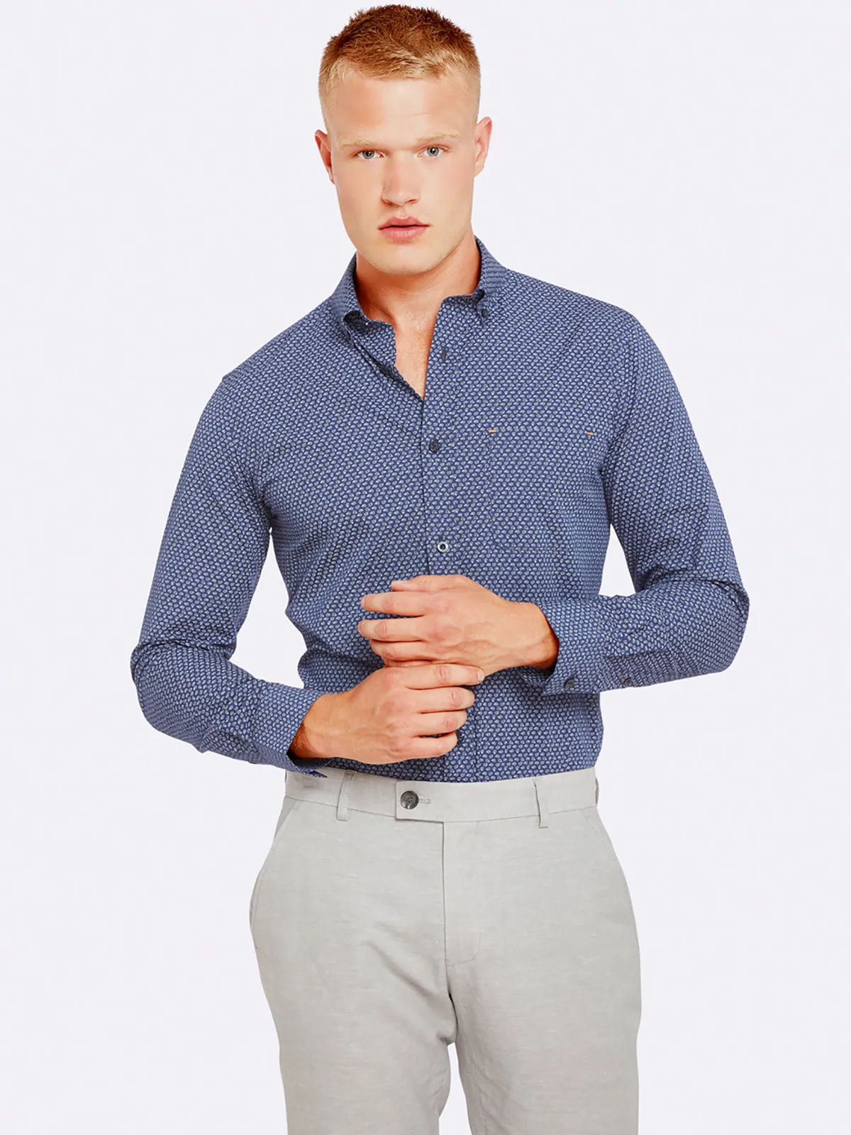 Stratton Printed Shirt sold by Oxford Shop