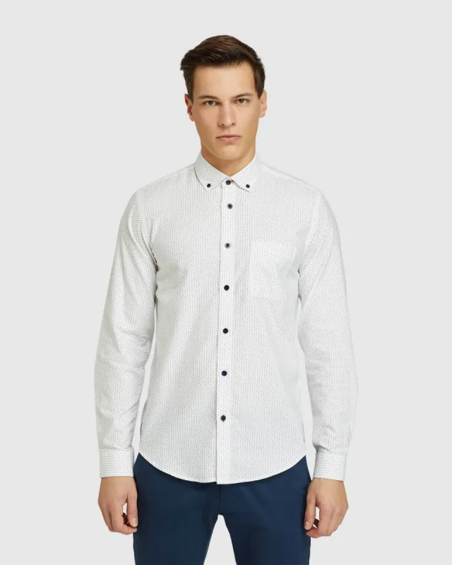 Stratton Oxford Weave Prted Shirt sold by Oxford Shop