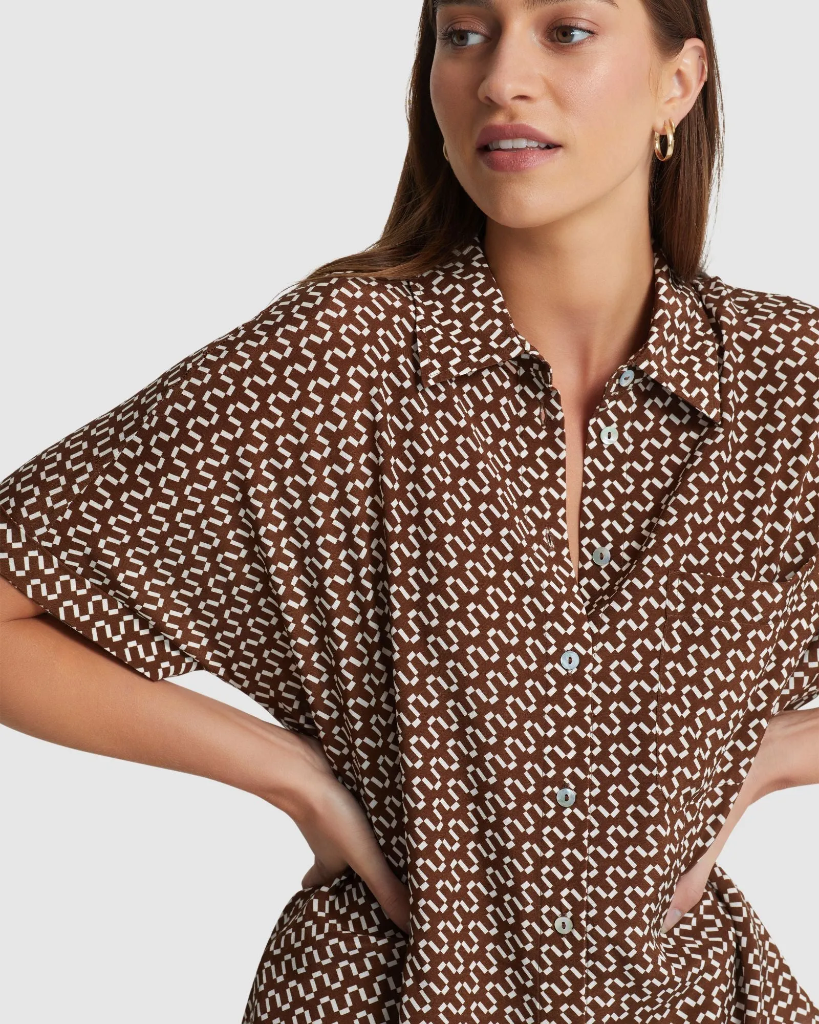 Jasmine Zigzag Short Sleeve Shirt sold by Oxford Shop product image thumbnail 4