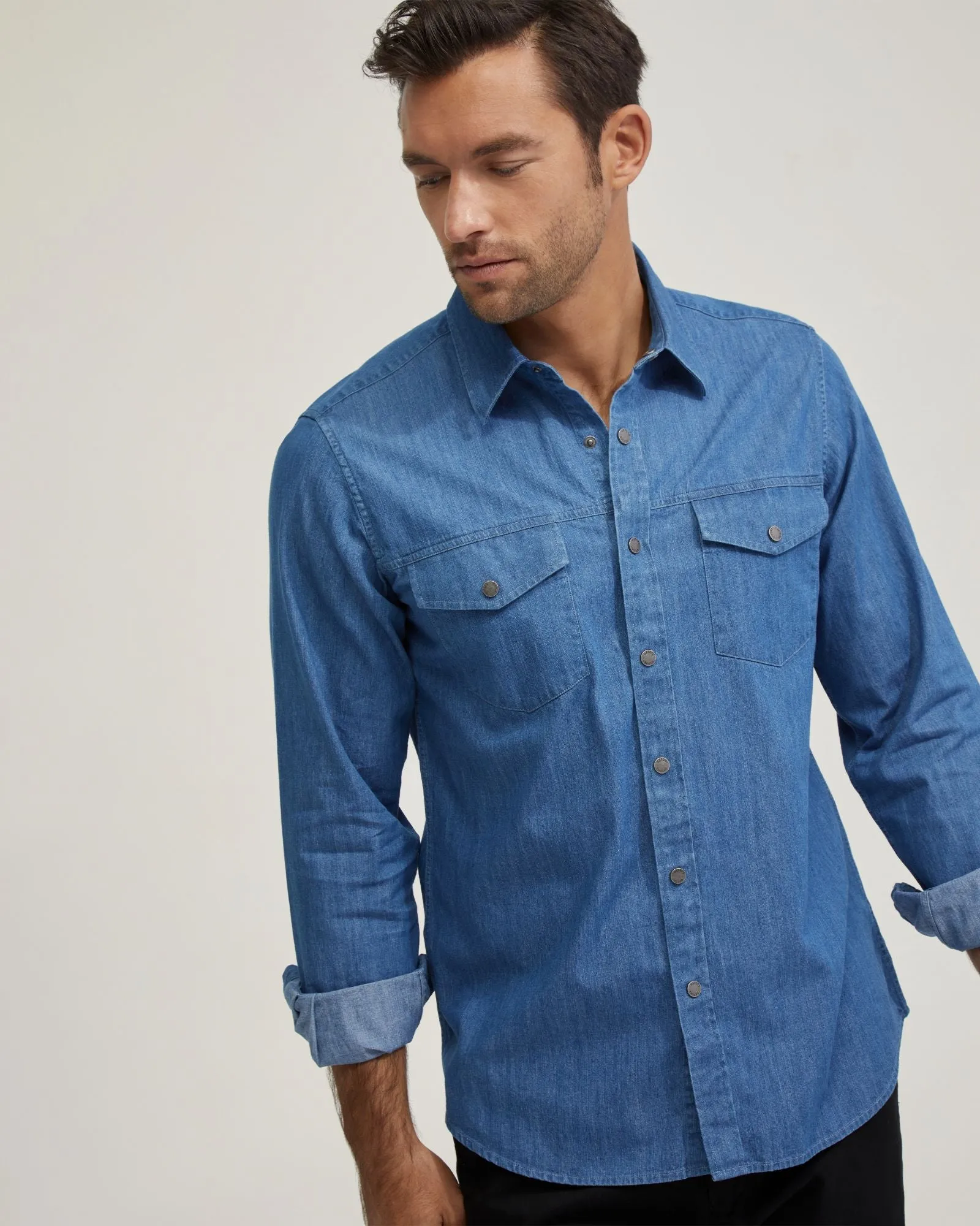 Regular Fit Denim Shirt sold by Oxford Shop product image thumbnail 4