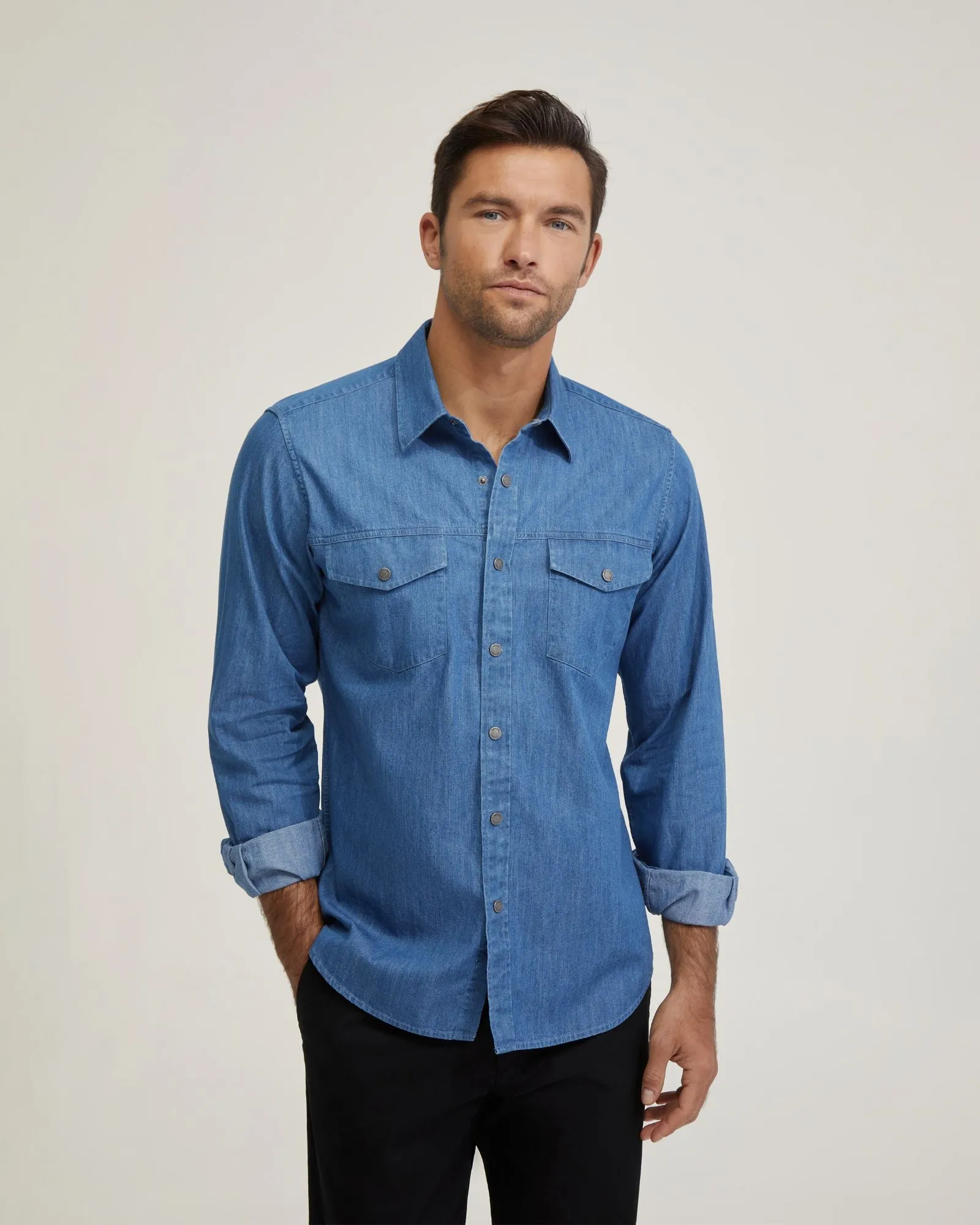 Regular Fit Denim Shirt sold by Oxford Shop product image thumbnail 5