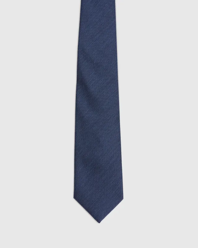 Navy Solid Woven Tie sold by Oxford Shop
