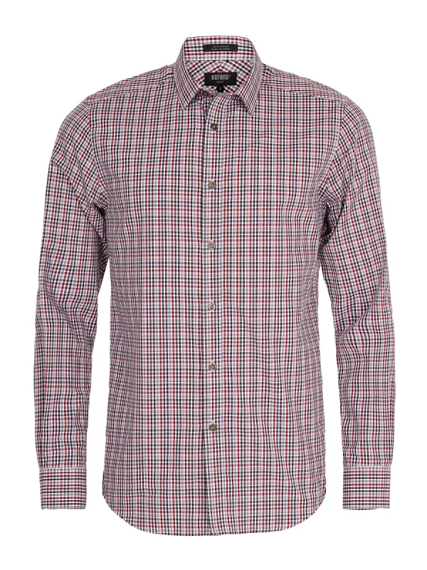 Kenton Checked Shirt Navy/ sold by Oxford Shop