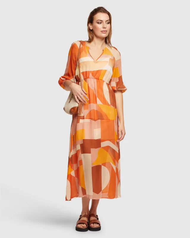 MARADON PRINTED MAXI DRESS sold by Oxford Shop