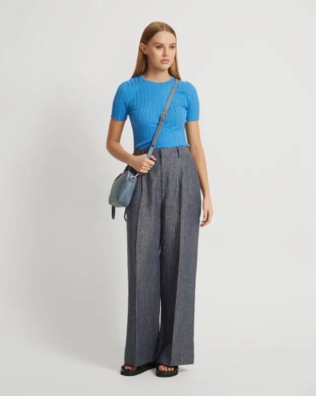 Sasha Crew Neck Short Sleeve Knit Top sold by Oxford Shop