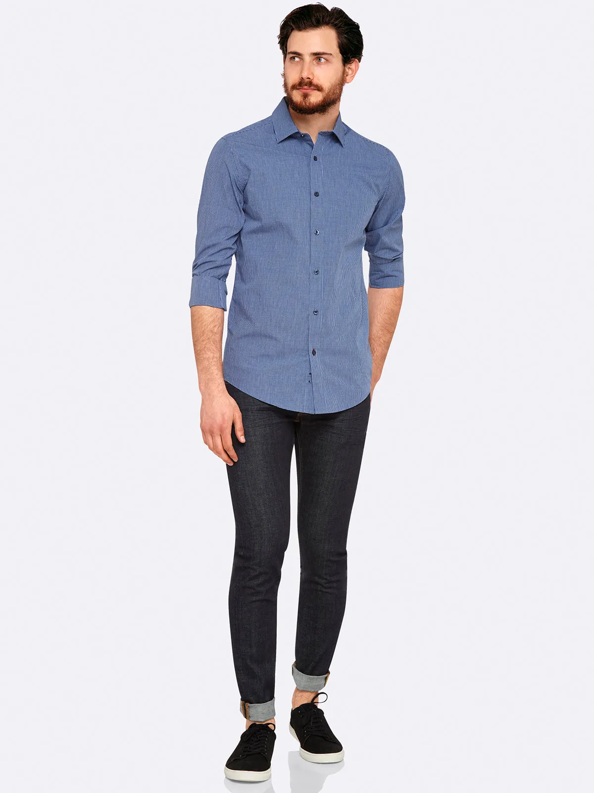 Kenton Mini Check Shirt sold by Oxford Shop product image thumbnail 5