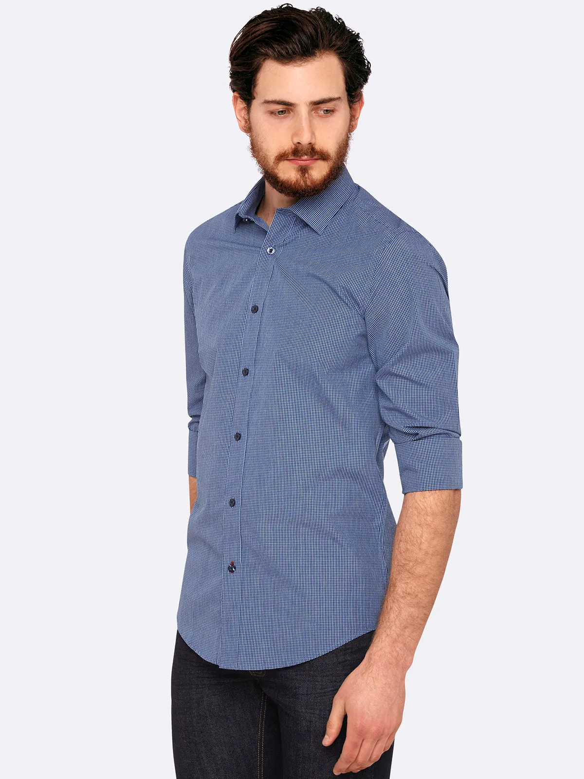 Kenton Mini Check Shirt sold by Oxford Shop product image thumbnail 3