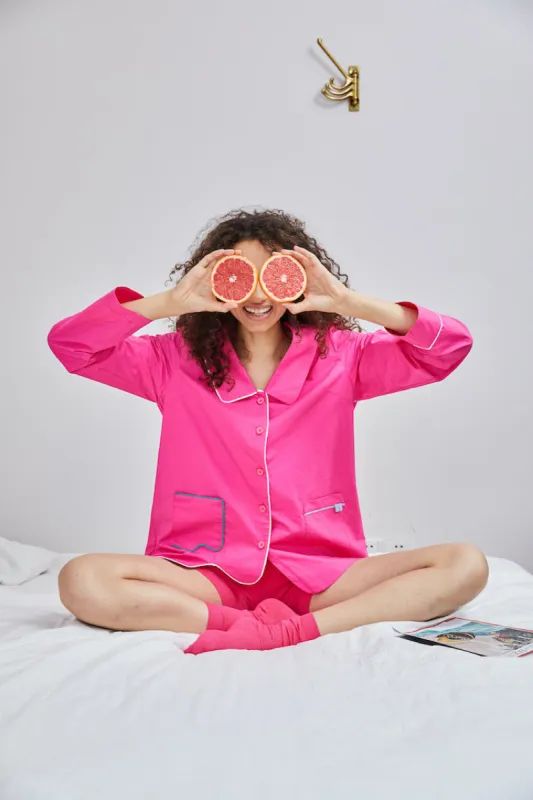 WASABI COTTON PAJAMA SHIRT rose made by PH5