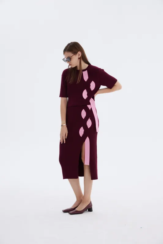 ALICE SHORT SLEEVE CROP TOP WITH TRAVELING RIBS made by PH5