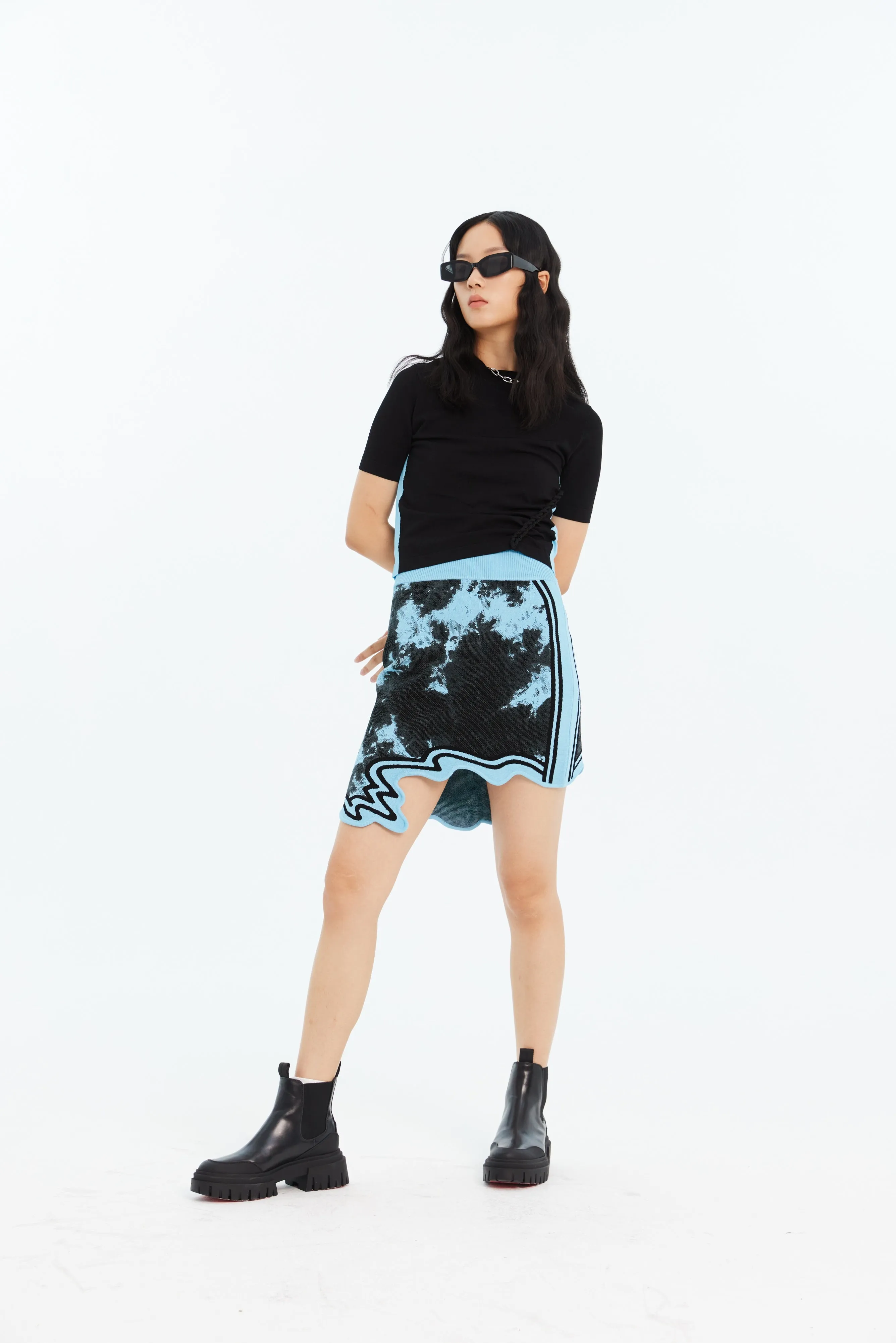 SALEM ECO "TIE DYE" WAVY MINI SKIRT sold by PH5