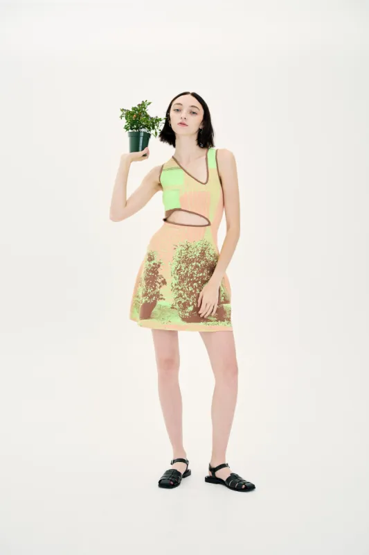 HIBISCUS WINDOW PRINT A-LINE TANK DRESS sold by PH5