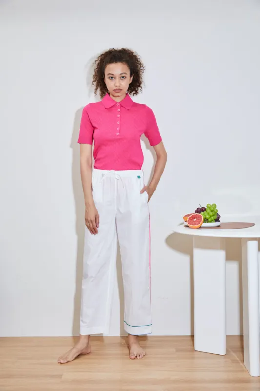 SUGAR COTTON STRAIGHT TROUSER white made by PH5